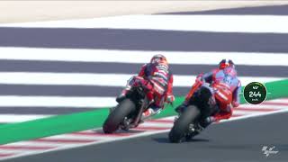 Full Gas Marc Marquez and Pedro Acosta on 257 kmh last lap overtake Misano Sprint 2024 [upl. by Bores]