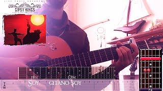 Gypsy Kings  Gitano Soy Guitar Lesson Tabs Solo  Rhythm [upl. by Nwahsit]