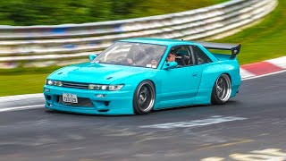 JDM Tuner Cars on the NÜRBURGRING SUPRA EVO R34 GTR RX7 Chaser S15 Impreza etc [upl. by Akahs]