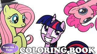 MLP Coloring Book Pages Compilation Fluttershy Pinkie Twlight My Little Pony Coloring Pages Kids Art [upl. by Tima64]