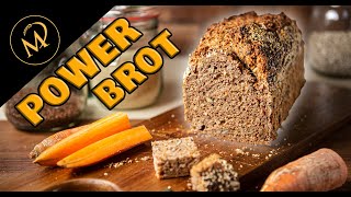 Saftiges Powerbrot  Vollkornbrot Rezept mit Saaten Karotten und Sauerteig [upl. by Daas]