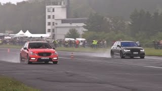 Mercedes E63 AMG PPPerformance 650HP vs Audi RS6 Avant C7 720HP vs Audi R8 Capristo 440HP [upl. by Arraes]