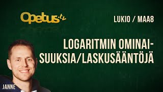 Logaritmin ominaisuuksialaskusääntöjä [upl. by Blockus511]