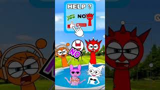 Help Red Raddy to bath with Pinki in swimming pool Incredibox Sprunki [upl. by Etrem]