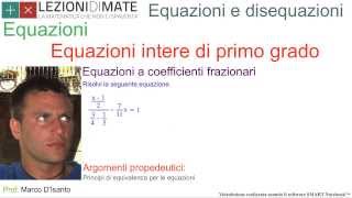 Equazioni intere di primo grado a coefficienti frazionari [upl. by Raual]