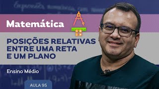 Posições relativas entre uma reta e um plano  Matemática  Ensino Médio [upl. by Lein408]