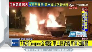 7萬新Gogoro全燒毀 車主控訴機車電池釀禍｜三立新聞台 [upl. by Stalker]