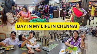 CHENNAI യിലെ എന്റെ ഒരു ദിവസം Readymade Saree Shopping Chennai Special Food [upl. by Cynarra]