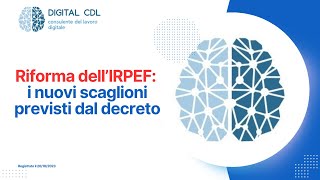 Riforma dellRPEF i nuovi scaglioni previsti dal decreto [upl. by Singh]