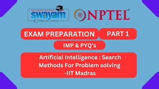 Artificial Intelligence Search Methods For Problem solving Part 1  IMP Questions and PYQs myswayam [upl. by Eilata]