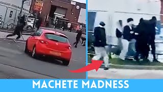 Shocking Footage MacheteWielding Gangs Run Riot in West Bromwich [upl. by Hough583]