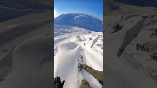 Insane backcountry snowboarding 🏂 😬🫨backcountryskiing snowboarding mountains ⚠️Not mine [upl. by Nonnad]