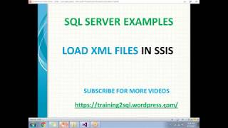 Load XML files in ssis  XML files in ssis [upl. by Sandye]