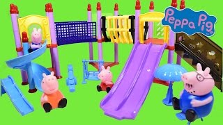 Peppa Pig Playground Construction Toys Mega Blocks Playset Video ◕ ‿ ◕ Haus Toys [upl. by Recha]