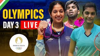 Paris Olympic 2024 Day 3 Live  Shooting amp Badminton action Medal matches live [upl. by Akerley588]