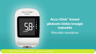 Kaip naudotis AccuChek® Instant gliukozės kiekio kraujyje matuokliu [upl. by Seumas]