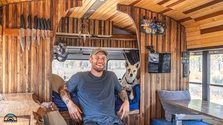 Unique DIY Skoolie  His Tiny House on Wheels [upl. by Holmes]