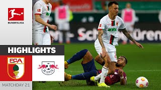 FourGoal Spectacle with Penalty Save  Augsburg  RB Leipzig 22  Highlights  Matchday 21 [upl. by Grannie]