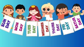 Days of the weekWeek days spellingKids learning vediospreschool learning [upl. by Onid482]