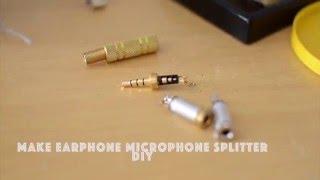 Make Earphone Microphone Splitter  DIY [upl. by Lattimer]