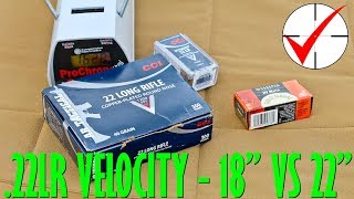 22lr Velocity  18quot vs 22quot Barrel [upl. by Dennis]