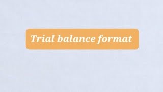 Trial balance format explain in Tamil [upl. by Giuseppe]