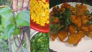 Pui Shaak Diye Misti Kumro ।। মিষ্টি কুমড়ো দিয়ে পুঁই শাক ।। Pui Shaak Recipe ।। পুঁই শাক ।। [upl. by Pascia]