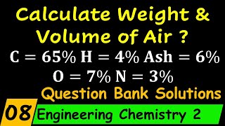 Calculate Weight And Volume of Air For Coal Combustion Engineering Chemistry 2 [upl. by Macswan]