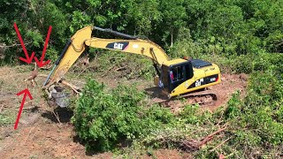 Excavator Clearing Trees for New Road Construction  Land Clearing amp Heavy Equipment in Action [upl. by Nireves]