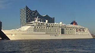 EUROPA 2  The worlds best cruise ship with 4 x Typhon on river Elbe  4KQualityVideo [upl. by Siraj]