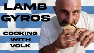 Cooking With Volk  Lamb Gyros Greek Souvlakia  Pita Bread Tzatziki and Taramasalata [upl. by Nyleak]