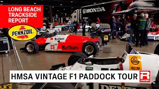 Long Beach Vintage Formula 1 Paddock Tour with Marshall Pruett [upl. by Ariek]