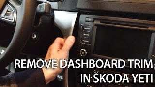 How to remove dashboard trim in Škoda Yeti interior disassemble tuning [upl. by Thrasher263]