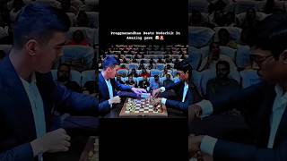 Praggnanandhaa Beats Noderbik In Amazing game 🤯🚨 trending chess shorts pragg [upl. by Asirak]