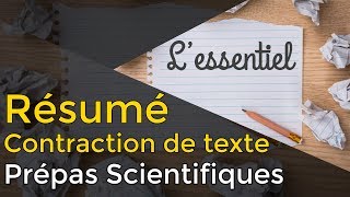 Réussir son RÉSUMÉ  CONTRACTION DE TEXTE  Prépa Scientifique [upl. by Zerelda]