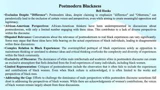 Bell Hooks quotPostmodern Blacknessquot Summary [upl. by Ailadgim]