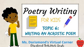 ✏️ How to Write an Acrostic Poem  Poetry Writing for Kids and Beginners [upl. by Catherin]