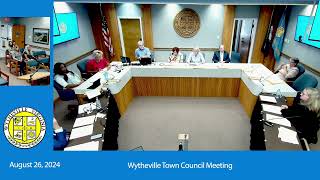 Wytheville Town Council  August 26 2024 [upl. by Adnohr366]