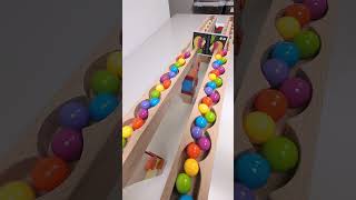 marble Run Race ASMR 163 Wooden Wave Course Colorful Marbles marblerun marblerunrace asmr [upl. by Ahsiekahs]