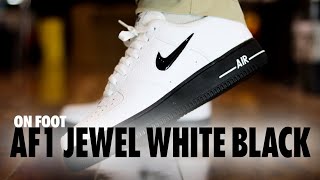 ON FOOT Nike Air Force 1 Jewel White Black Schopes 4K HQ3826 100 [upl. by Ranger]