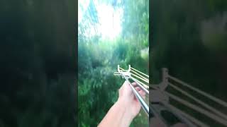 First person perspective of slingshot rifle shooting actionslingshot [upl. by Jb]