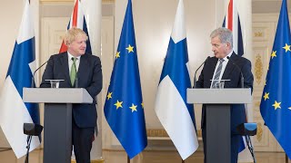 Joint press conference of President Sauli Niinistö and PM of the UK Boris Johnson on 11 May 2022 [upl. by Euqinu]