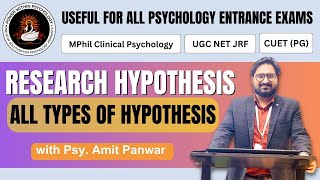 Hypothesis in Research  Types of Hypothesis  UGC NET JRF  CUET  MPhil Clinical Psychology [upl. by Tatiania690]