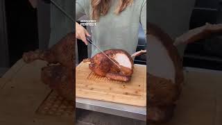 SHORTS How To Brine and Smoke a Turkey with bbqbymazie  Pit Boss Grills [upl. by Aelanej]