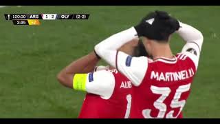 Aubameyang miss vs Olympiacos is hilarious shorts footballshorts football [upl. by Greenebaum276]