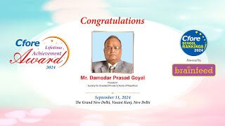 Cfore School Rankings 2024 Awards Ceremony – Lifetime Achievement Awards  Mr Damodar Prasad Goyal [upl. by Joyce]