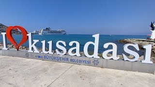 Kusadasi walking tour Summer 2022 4K UHD Turkey  Türkiye [upl. by Einneb299]