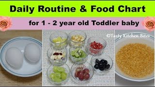 Daily Routine amp Food Chart for 1  2 year old Toddler baby l Complete Diet Plan amp Baby Food Recipes [upl. by Rondon]