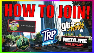 How to Join the MOST POPULAR GTA 5 RP Servers NoPixel RedlineRP GTAWorld and more [upl. by Acirederf]