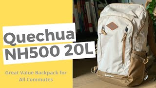 Quechua NH500 20L Backpack Review  An ideal daily commuter [upl. by Annaeirb]